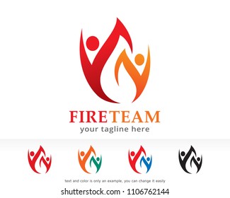 Fire Team Logo Symbol Template Design Vector, Emblem, Design Concept, Creative Symbol, Icon
