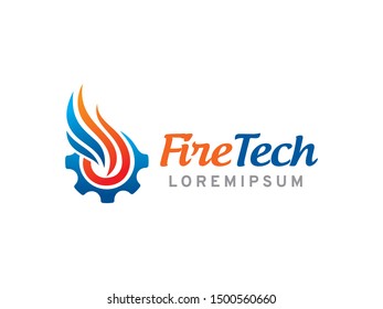 Fire Tech logo symbol or icon template