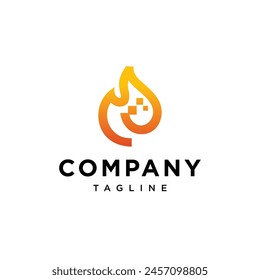 Fire Techno logo icon vector template.eps