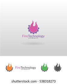 Fire technology. Fire gear logo 
