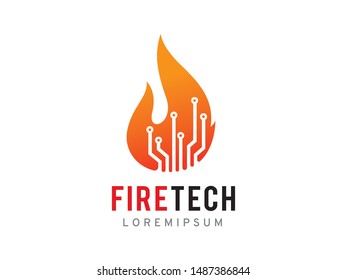 Fire technology logo symbol or icon template