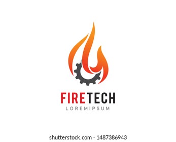 Fire technology logo symbol or icon template