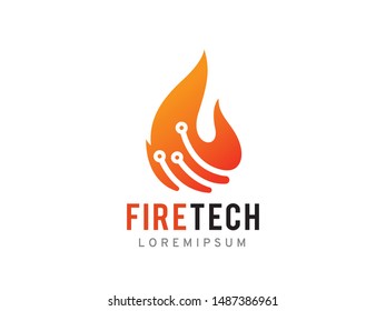 Fire technology logo symbol or icon template