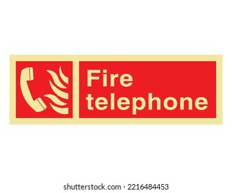 Fire telephone - International Fire Control and Safety Signs - Fire control, Emergency service, Call point, Equipment, communication.