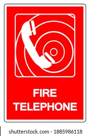 Fire Telephone Symbol Sign, Vector Illustration, Isolate On White Background Label. EPS10