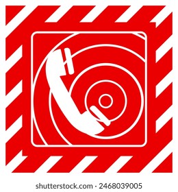 Fire Telephone Symbol Sign, Vector Illustration, Isolate On White Background Label. EPS10