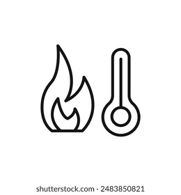 Fire temperature icon logo sign vector outline