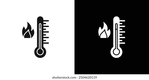 Fire temperature icon Symbol mark in filled style