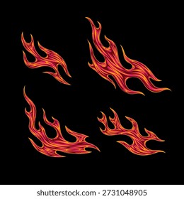 Modelo de fogo para decoração de fundo e design de t-shirt