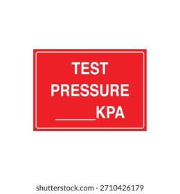 FIRE TEST PRESSURE KPA Signo de Locación para el sistema de fuego Punto de prueba de presión Marcador Vector Plantilla de archivo