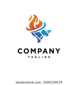 Fire Texas combination logo icon vector