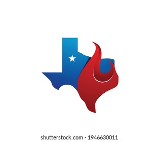 fire texas icon logo design template