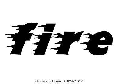 Fire Text on a white background vector illustration.
