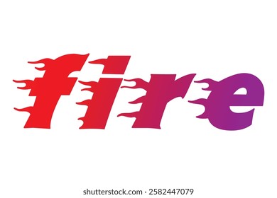 Fire Text on a white background vector illustration - Powered by Shutterstock - Get 15% off with code: PIKWIZARD15