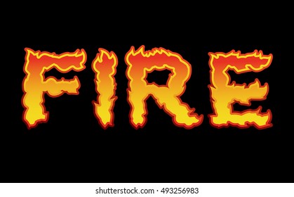 Fire text.Flame typography. Burning letters. fiery lettering