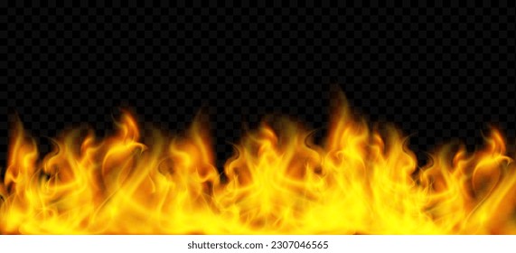 Fire texture mockup. Flame pattern isolated on transparent background. vector template.