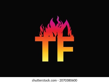 Fire TF Letter Logo And Icon Design Template
