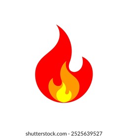 Das Feuer, das heiß brennt, verwendet 3 Farbstufen