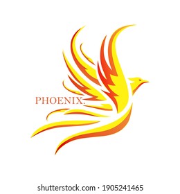 fire theme phoenix bird logo