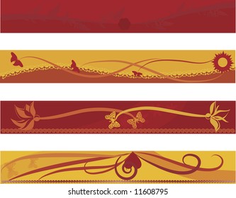 Fire themed banners and borders.