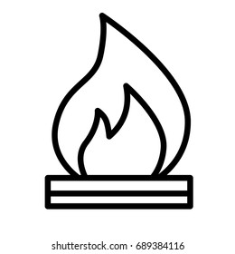fire thin line vector icon