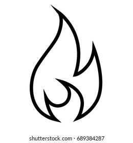 fire thin line vector icon