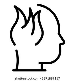 Fire thinking icon outline vector. Critical think. Business skill