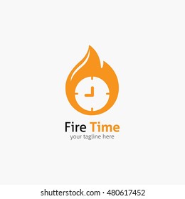 Fire Time logo design template. Graphic design easy editable for Your design. Vector Illustration