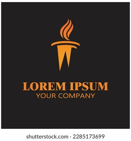 Fire torch with flame flat icons set. Collection of symbol flaming, illustration