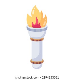 Descarga de un icono plano de antorcha de fuego