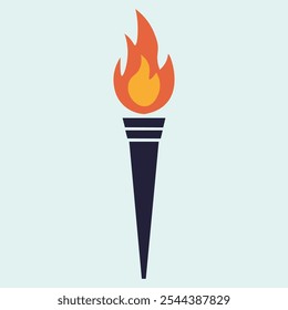 Fire Torch Flat Vector Icon 