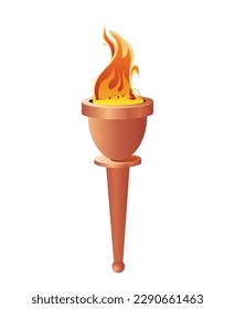 fire torch golden vector illustration
