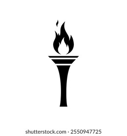 Fire torch icon in generic style. Sport flame sign symbol