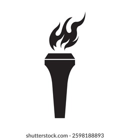 fire torch icon illustration design template
