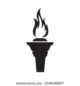 fire torch icon illustration design template