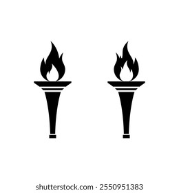 Fire torch icon. Sports torch flame sign symbol