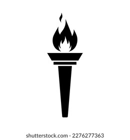 Fire torch icon vector illustration in clipart concept