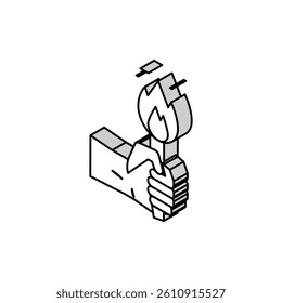 fire torch isometric icon vector. fire torch sign. isolated symbol illustration