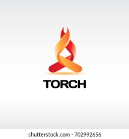 Fire Torch Logo Design Symbol
