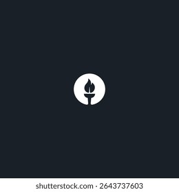 Diseño plano del Vector del icono del logotipo de la antorcha de fuego