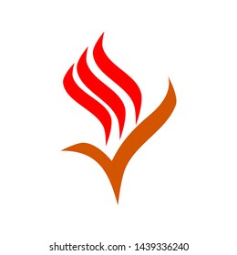 fire torch logo vector with a blend of red and orange