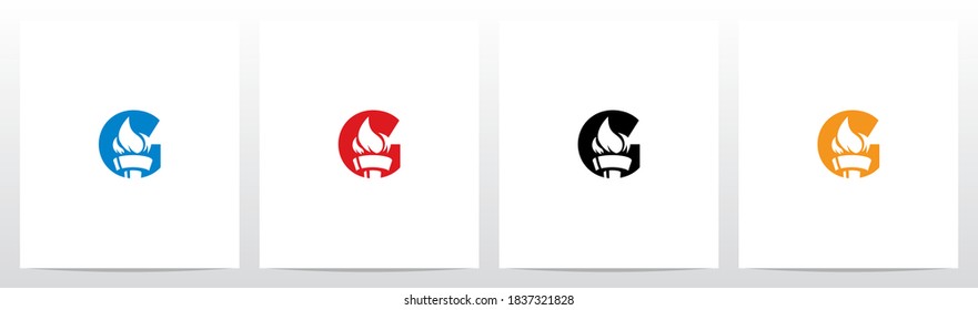 Fire Torch On Letter Logo Design G