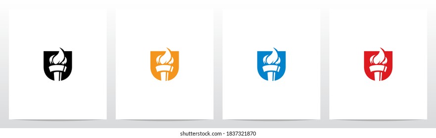 Fire Torch On Letter Logo Design U