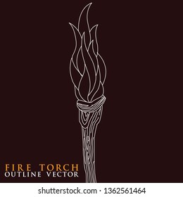 Fire Torch outline vector