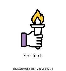fire torch  vector Filled outline Design illustration. Symbol on White background EPS 10 File 