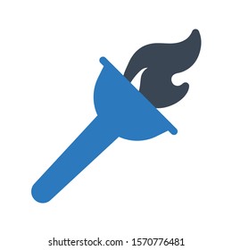 fire torch vector glyph colour icon
