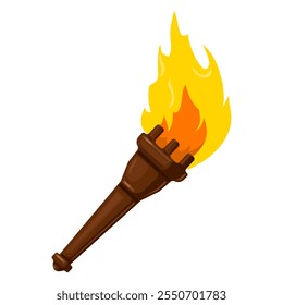 Fire Torch Vector Icon Illustration Logo