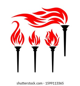 Fire torch vector logo template