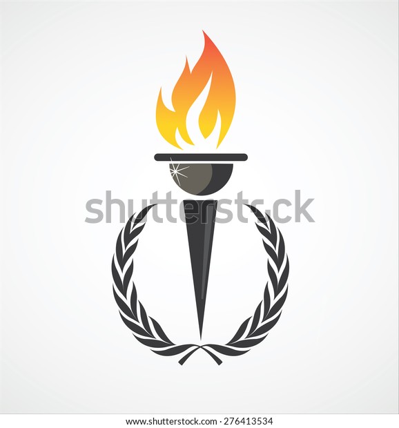 jordnødder Måne Spis aftensmad Fire Torch Victory Champion Flame Icon Stock Vector (Royalty Free) 276413534