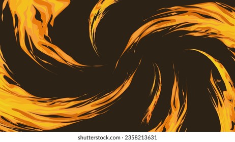 Fire tornado, flames, fire vortex, illustration comic, flat design vector, background